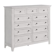 San Mateo 11-Drawer Gentlemen's Chest, Rustic White