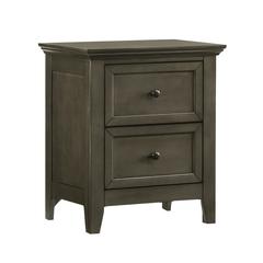 Nightstand, 2 Drawer in Gray