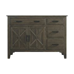 Wood Veneer Sideboard Server with Cabinet Storage for Dining Room