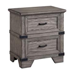Nightstand, 2 Drawer in Brushed Steel