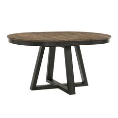 Table, 42x42-60 Round Dining in Brushed Brown & Pecan