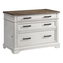 42" Lateral File Cabinet in Rustic White & French Oak