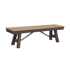 63" Bench, w/Wood Seat in Driftwood and Sable