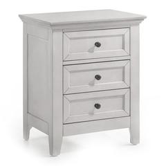 Nightstand, 3 Drawer in Rustic White