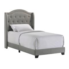 Rhyan Twin UPH Bed in Rhyan Smoke Fabric