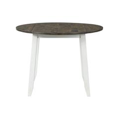 Table, 42" Drop Leaf in Gray & White