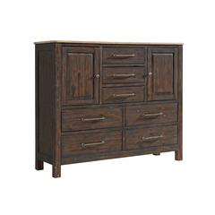 Gentleman's Chest, 7 Drawer w/Doors in Driftwood and Sable