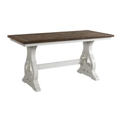Table, 36x76 Counter Height in Rustic White & French Oak