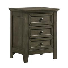 Nightstand, 3 Drawer in Gray