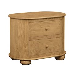 Astrid 2 - Drawer Nightstand In Solid Oak Wood