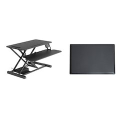 37.4" Electric Standing Desk Converter with Anti-Fatigue Floor Mat
