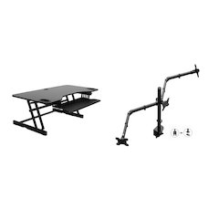 45" Height Adjustable Standing Desk Converter with Triple Monitor Mount