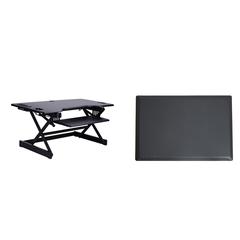 Rocelco 46" Height Adjustable Standing Desk Converter with Anti Fatigue Mat BUNDLE