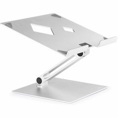 DURABLE Laptop Stand Rise - Up to 17" Screen Support - 11.02 lb Load Capacity - 12.60" Height x 9.06" Width x 11.02" Depth - Desktop, Tabletop - Aluminum - Silver - For Notebook, Monitor, Tablet - Fol