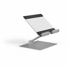 DURABLE Rise Tablet Stand - Up to 13" Screen Support - 2.20 lb Load Capacity - 8.1" Height x 6.7" Width x 5.4" Depth - Tabletop - Aluminum - Silver
