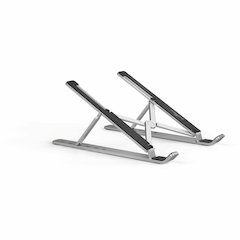 DURABLE Laptop Stand Fold - Upto 15" Screen Size Notebook Support - Aluminum - Silver
