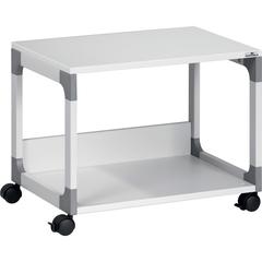 DURABLE System 48 Multifunction Trolley - 2 Shelf - 4 Casters - Plastic, Melamine Faced Chipboard (MFC), Steel - 23.62" Width x 17.01" Depth x 18.78" Height - Metal Frame - Gray - 1 Each