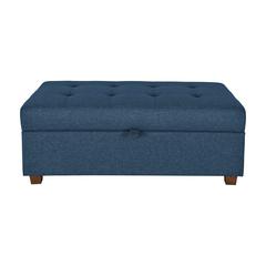CorLiving Large Storage Ottoman Blue