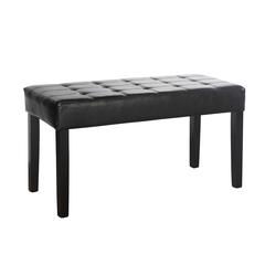 California 24 Panel Bench in Black Leatherette