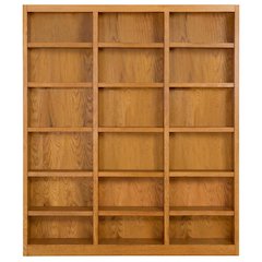 Dry Oak Finish Wall Storage Unit with Adjustable Shelves and High Capacity