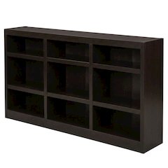 Espresso Wall Storage Unit with 6 Adjustable Shelves and Sturdy Construction