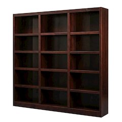 Cherry Finish Wall Storage Unit with 9 Adjustable Shelves and Spacious Design