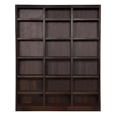 Espresso Wall Storage Unit with Adjustable Shelves and Sturdy Design