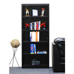 Concepts in Wood Single Wide Bookcase, 5 Shelves, Espresso Finish