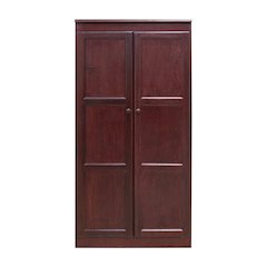 Armoire Wardrobe Closet with Doors, 2 Shelves,  Cherry Finish