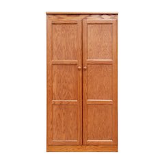 Armoire Wardrobe Closet with Doors, 2 Shelves, Oak Finish