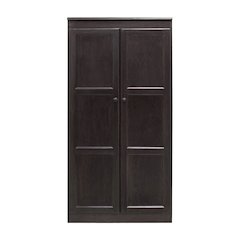 Armoire Wardrobe Closet with Doors, 2 Shelves, Espresso Finish
