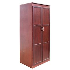 Armoire Wardrobe Closet with Doors, 2 Shelves,  Cherry Finish
