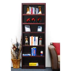 Concepts in Wood Single Wide Bookcase, 6 Shelves, Cherry Finish