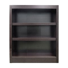 Concepts in Wood Single Wide Bookcase, 3 Shelves, Espresso Finish