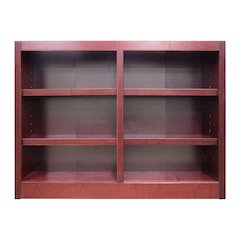 Concepts in Wood Double Wide Bookcase, 6 Shelves, Cherry Finish