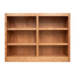 Concepts in Wood Double Wide Bookcase, 6 Shelves, Dry Oak Finish