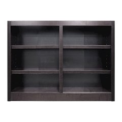 Concepts in Wood Double Wide Bookcase, 6 Shelves, Espresso Finish