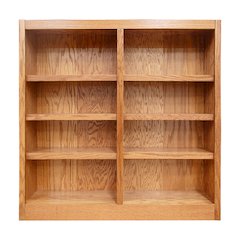 Concepts in Wood Double Wide Bookcase, 8 Shelves, Dry Oak Finish