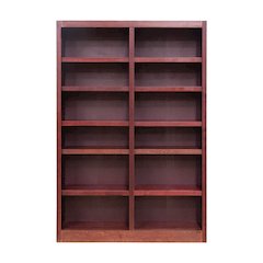Concepts in Wood Double Wide Bookcase, 12 Shelves, Cherry Finish