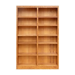 Concepts in Wood Double Wide Bookcase, 12 Shelves, Dry Oak Finish