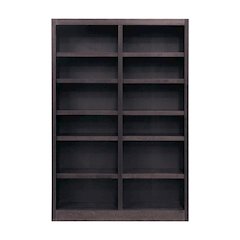 Concepts in Wood Double Wide Bookcase, 12 Shelves, Espresso Finish