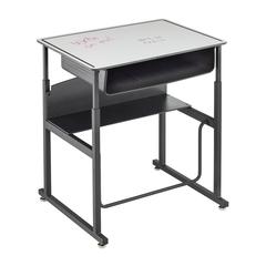 AlphaBetter® Adjustable-Height Stand-Up Desk, 28 x 20" Premium or Dry Erase Top, Book Box and Swinging Footrest Bar