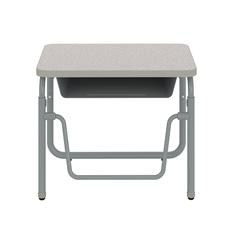 AlphaBetter®  2.0 Height – Adjustable Student Desk with Book Box and Pendulum Bar 22”-30” - Gray