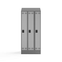 Triple Sloped Metal Locker Hood Addition 36"W x 18"D x 6"H - Gray