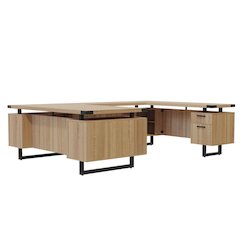 Mirella™ U-Shaped Configuration Desk, BBB/BF Sand Dune