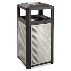 Ashtray-Top Evos Series Steel Waste Container, 15gal, Black