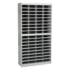 Steel/Fiberboard E-Z Stor Sorter, 72 Compartments, 37.5 x 12.75 x 71, Gray