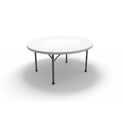 72" Round Table, White