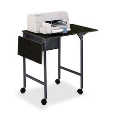 Safco Drop Leaves Machine Stand - 150 lb Load Capacity - 26.9" Height x 36" Width x 18" Depth - Floor - Laminate - Steel - Black