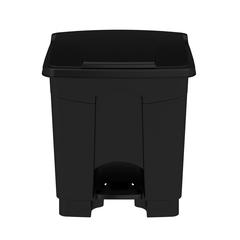 Plastic Step-On Receptacle, 8 Gallon - Black